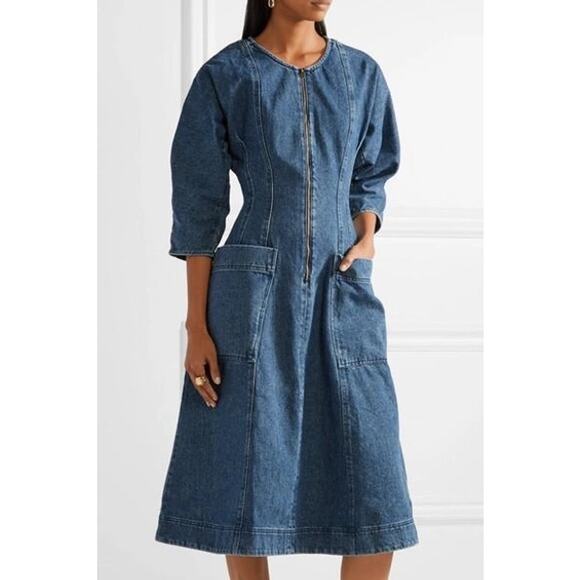 APIECE APART Fernwood Denim A-line Dress size 2 / US XS - Picture 2 of 12